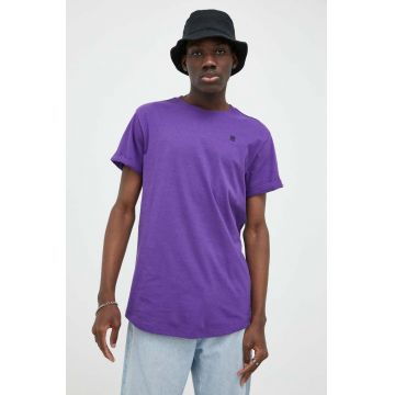G-Star Raw tricou din bumbac culoarea violet, neted