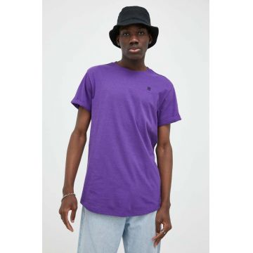 G-Star Raw tricou din bumbac culoarea violet, neted