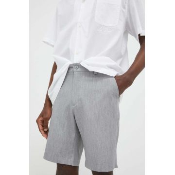 Les Deux pantaloni scurti barbati, culoarea gri, melanj