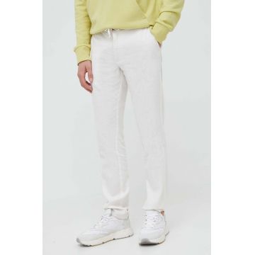 Lindbergh pantaloni din in culoarea bej, mulata