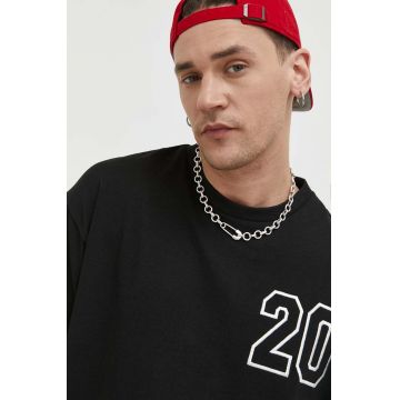 New Era tricou din bumbac culoarea negru, cu imprimeu