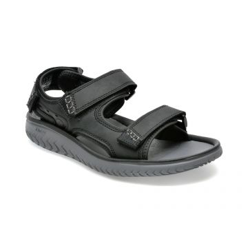 Sandale CLARKS negre, WESLEY BAY 01-S, din piele ecologica