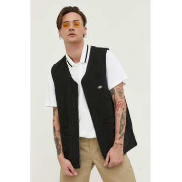 Dickies vesta de blugi barbati, culoarea negru, de tranzitie