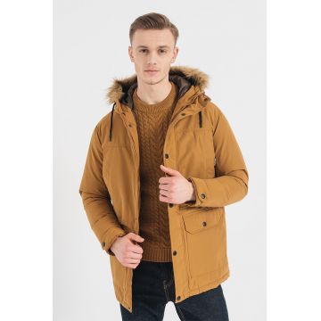 Jack & Jones - Geaca cu gluga si garnitura de blana sintetica Winner