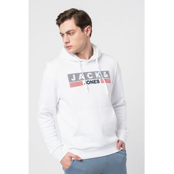 Jack & Jones - Hanorac cu imprimeu logo si buzunar kangaroo Corp