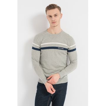 Jack & Jones - Pulover cu decolteu la baza gatului si model in dungi