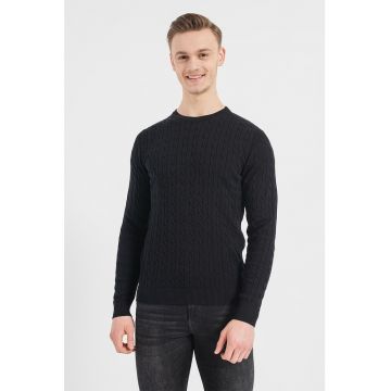 Jack & Jones - Pulover cu decolteu la baza gatului si model torsade Richard