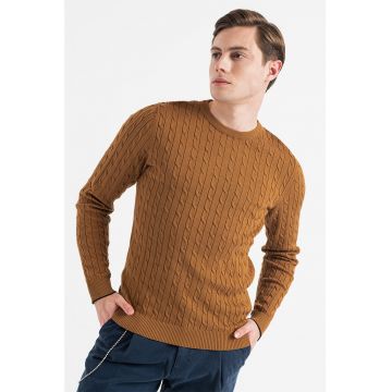 Jack & Jones - Pulover cu decolteu la baza gatului si model torsade Richard