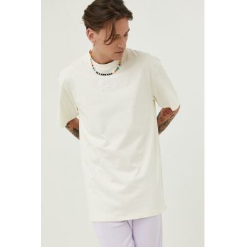 Karl Kani tricou din bumbac culoarea bej, cu imprimeu