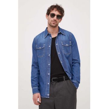 Pepe Jeans camasa jeans Hammond barbati, cu guler clasic, regular