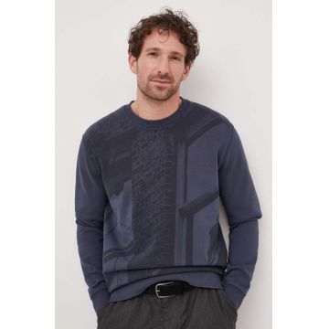 Pepe Jeans hanorac de bumbac Albert barbati, culoarea albastru marin, modelator