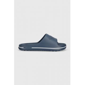 Pepe Jeans papuci BEACH SLIDE barbati, culoarea albastru marin, PMS70121