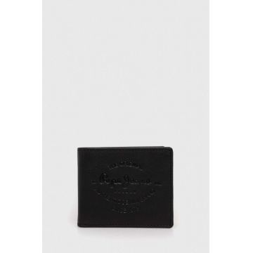 Pepe Jeans portofel de piele barbati, culoarea negru