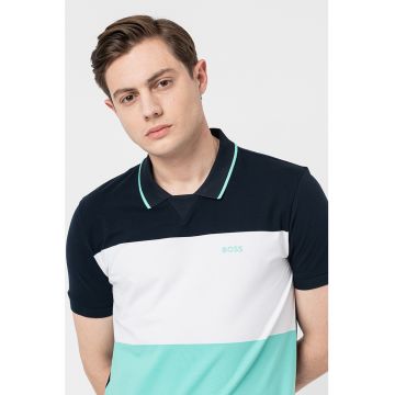 Tricou polo colorblock