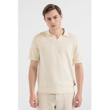 Tricou polo din amestec de bumbac si casmir