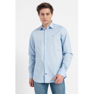 Camasa regular fit din poplin cu logo discret