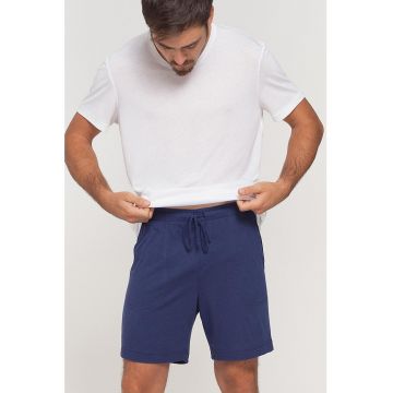 Pantaloni scurti de casa din amestec de lyocell cu snur de ajustare in talie