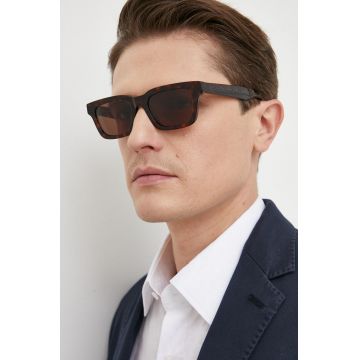 Alexander McQueen ochelari de soare barbati, culoarea maro Alexander McQueen ochelari de soare barbati, culoarea maro