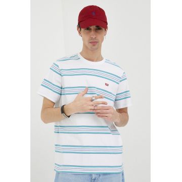 Levi's tricou din bumbac culoarea alb, modelator