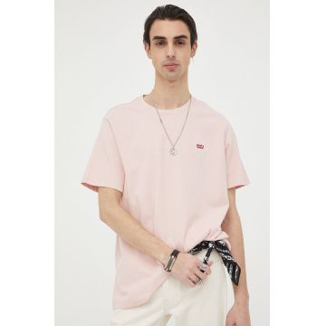 Levi's tricou din bumbac culoarea roz, uni 56605.0159-Neutrals