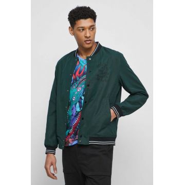 Medicine geaca bomber barbati, culoarea verde, de tranzitie
