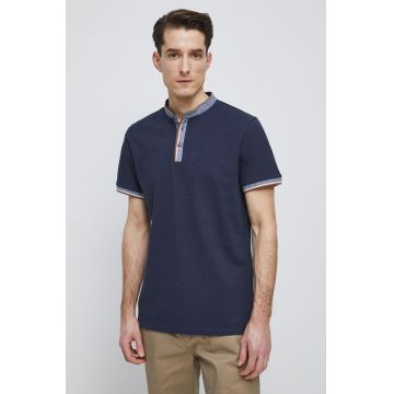 Medicine tricou polo barbati, culoarea albastru marin, neted