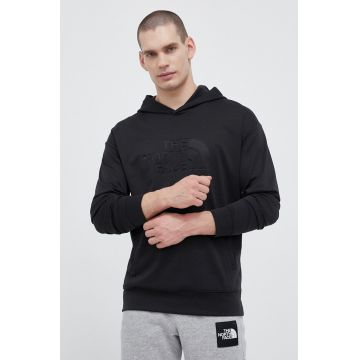 The North Face bluza barbati, culoarea negru, cu glugă, neted