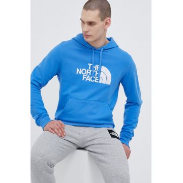 The North Face hanorac de bumbac barbati, cu glugă, cu imprimeu