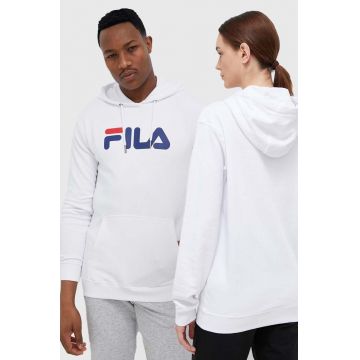 Fila bluza culoarea alb, cu glugă, cu imprimeu