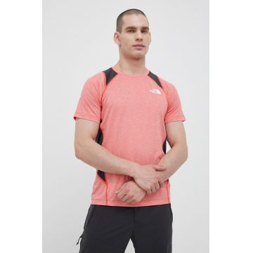 The North Face tricou sport Glacier culoarea rosu, modelator