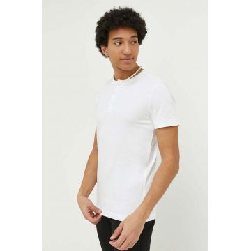 Abercrombie & Fitch tricou din bumbac culoarea alb, neted