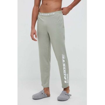 Lacoste pantaloni de pijama barbati, culoarea verde, cu imprimeu