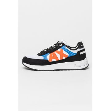 Pantofi sport low-top cu monograma contrastanta