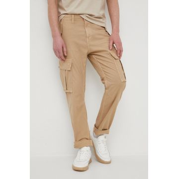 Pepe Jeans pantaloni Explorer barbati, culoarea bej, drept