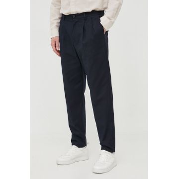 PS Paul Smith pantaloni barbati, culoarea albastru marin, drept