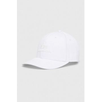 Alpha Industries șapcă din bumbac culoarea alb, cu imprimeu 168903.09-White
