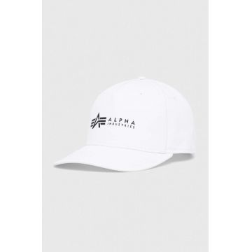 Alpha Industries șapcă din bumbac culoarea alb, cu imprimeu 126912.09-White