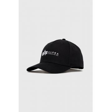 Alpha Industries șapcă din bumbac culoarea negru, cu imprimeu 126912.03-Black