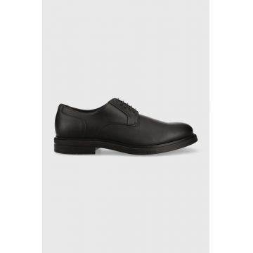 BOSS pantofi de piele Saul barbati, culoarea negru, 50492778