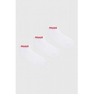 HUGO șosete 3-pack bărbați, culoarea alb 50480217