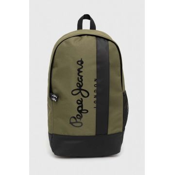 Pepe Jeans rucsac barbati, culoarea verde, mare, cu imprimeu