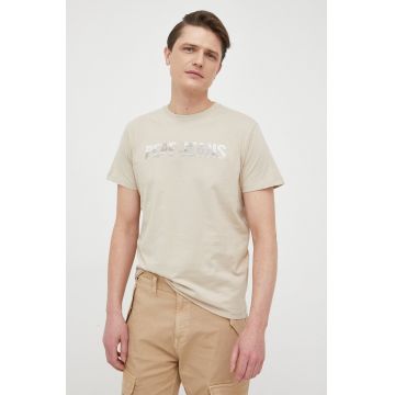 Pepe Jeans tricou din bumbac Ribaldo culoarea verde, cu imprimeu