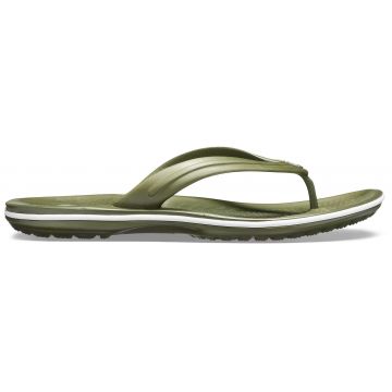 Slapi Crocs Crocband Flip Verde - Army Green/White