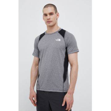 The North Face tricou sport Glacier culoarea gri, modelator