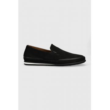 Wojas mocasini din piele intoarsa barbati, culoarea negru, 1011321