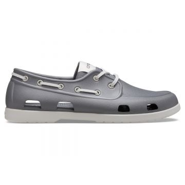 Pantofi Crocs Men's Classic Boat Shoe Gri - Slate Grey/Pearl White