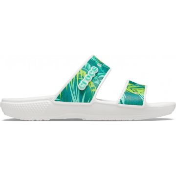 Papuci Classic Crocs Tropical Sandal Alb - White/Multi