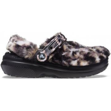 Saboți Crocs Classic Fur Sure Multicolor - Black/Multi