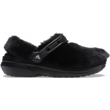 Saboți Crocs Classic Fur Sure Negru - Black