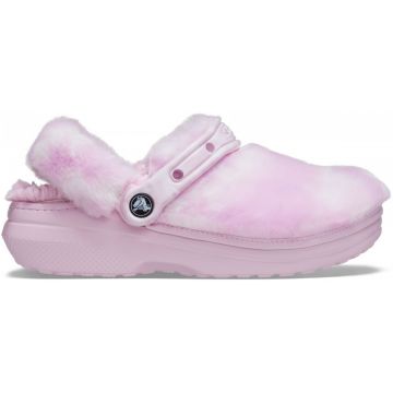 Saboți Crocs Classic Fur Sure Roz deschis - Ballerina Pink